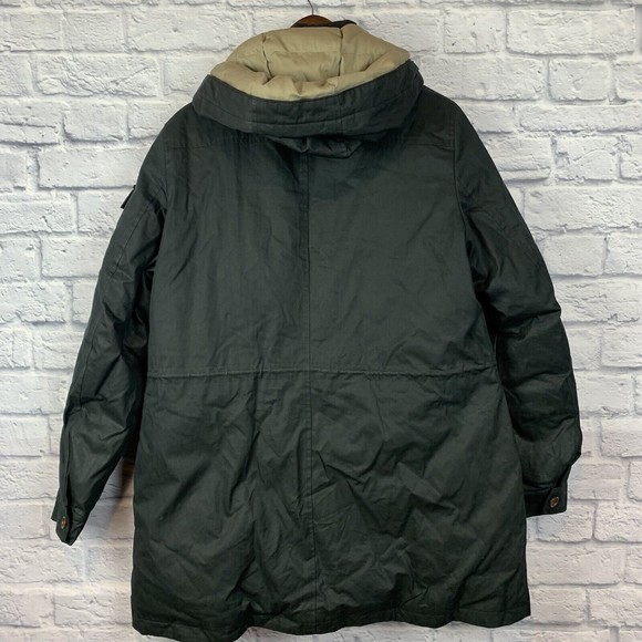 Orvis Women Black Green Mountain Parka Duck Down Feather Horn Toggle Zip Large - Picture 2 of 11